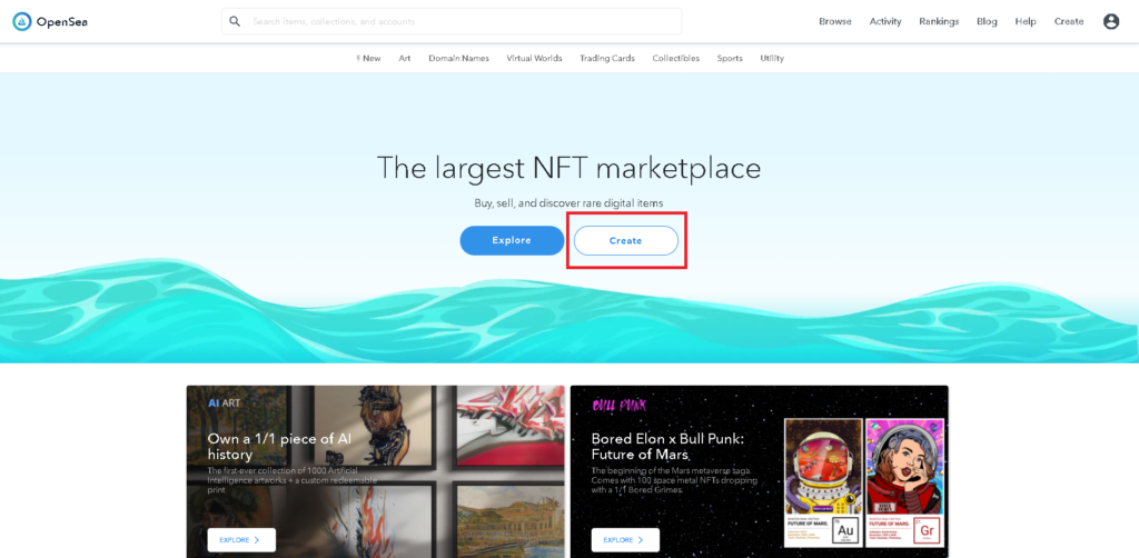 Opensea NFT pazarına NFT oluşturma
