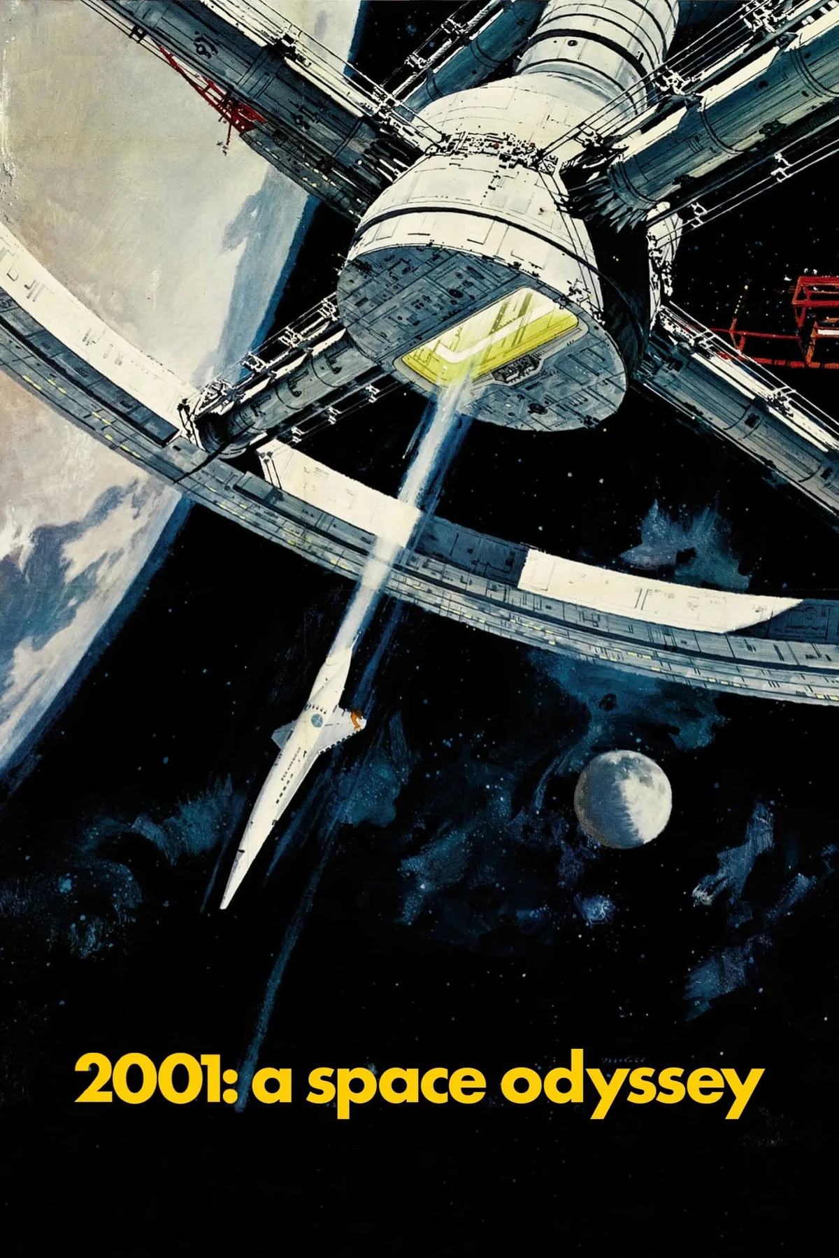 2001: A Space Odyssey (1968) resmi film posteri — Stanley Kubrick imzalı bilim kurgu klasiği