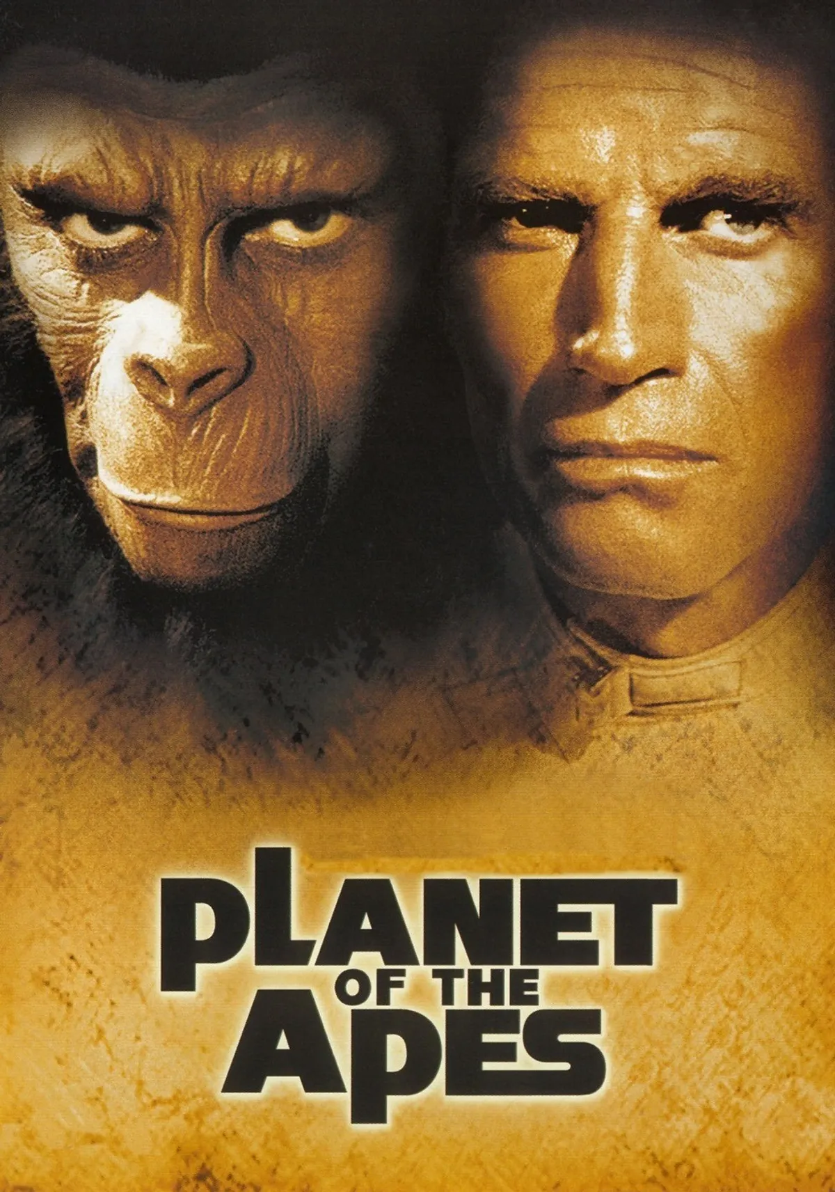 Planet of the Apes (Maymunlar Cehennemi, 1968) resmi film posteri — Charlton Heston ve maymun karekterleri