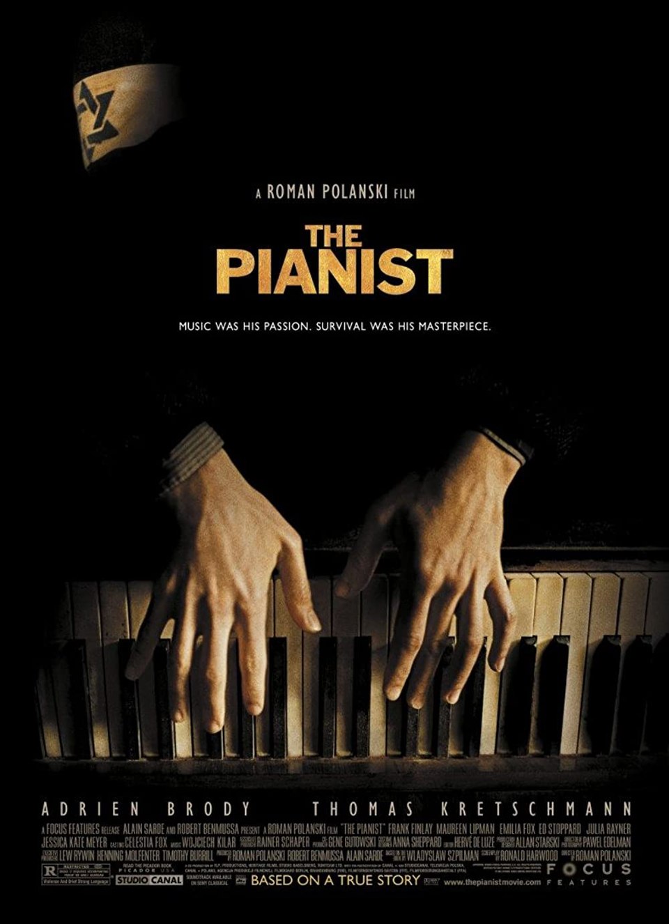 The Pianist (2002) — Roman Polanski yönetimi, Adrien Brody başrolde. Focus Features / StudioCanal.