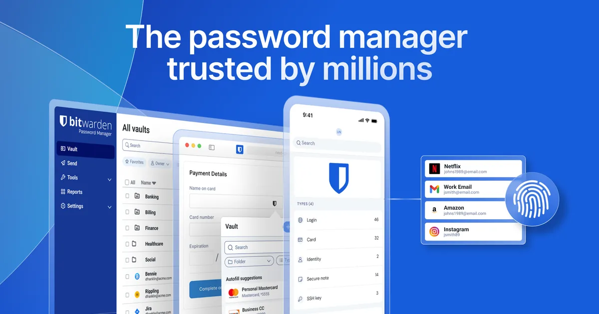 Bitwarden açık kaynak parola yöneticisi — uçtan uca şifreli parola kasası