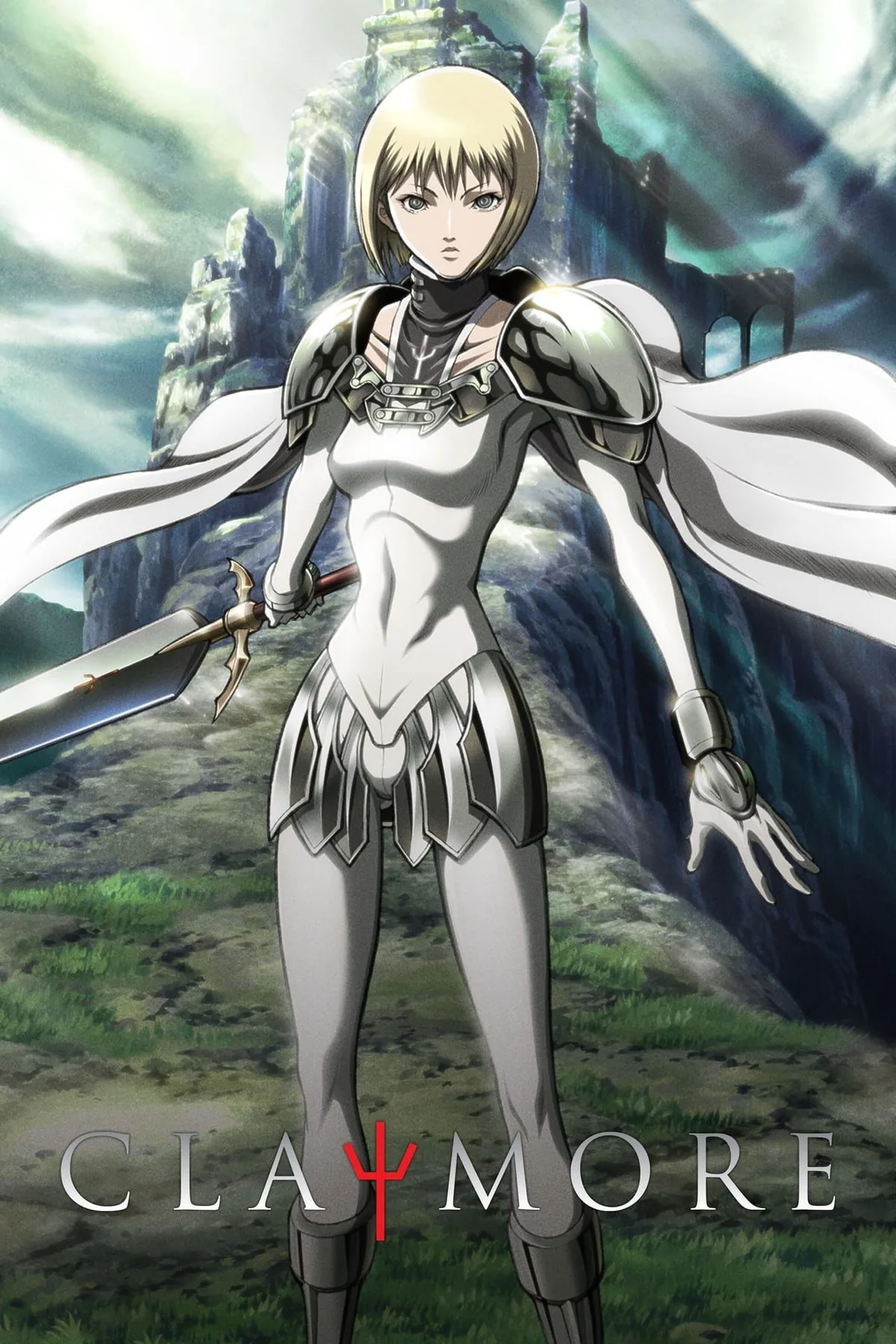 Claymore anime resmi key art Clare gumus gozlu savascı karanlik ortacag atmosferi Madhouse