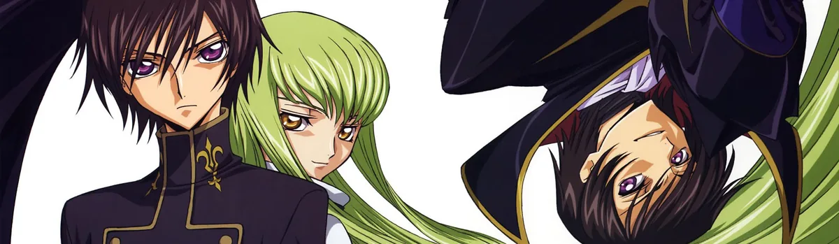 Code Geass: Lelouch of the Rebellion anime banner — Lelouch ve Geass gücünü konu alan Sunrise yapımı