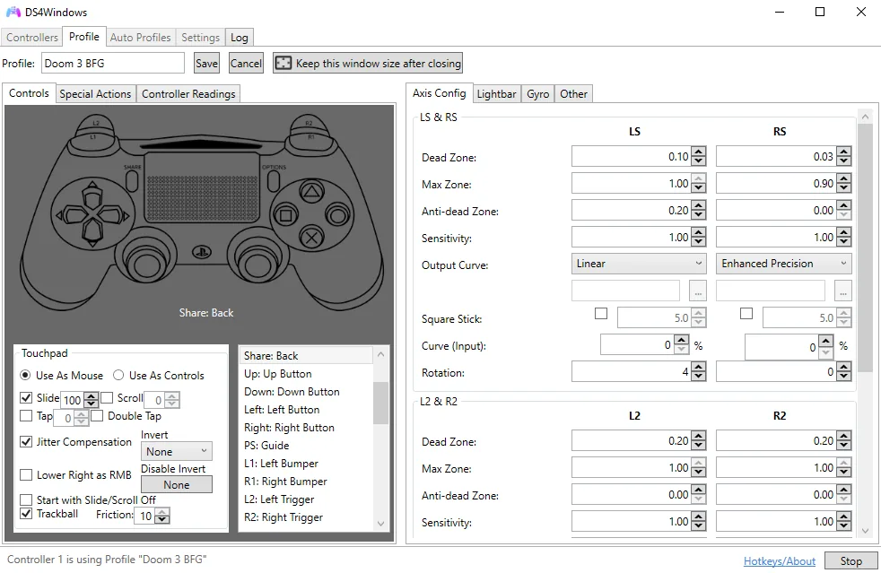 DS4Windows arayuzu - PlayStation 4 kolu PC de Xbox kolu olarak tanimlaniyor