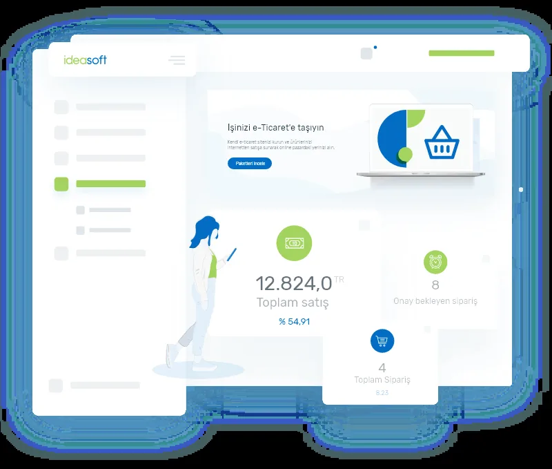 IdeaSoft yerli e-ticaret yazılımı resmi demo panel görünümü