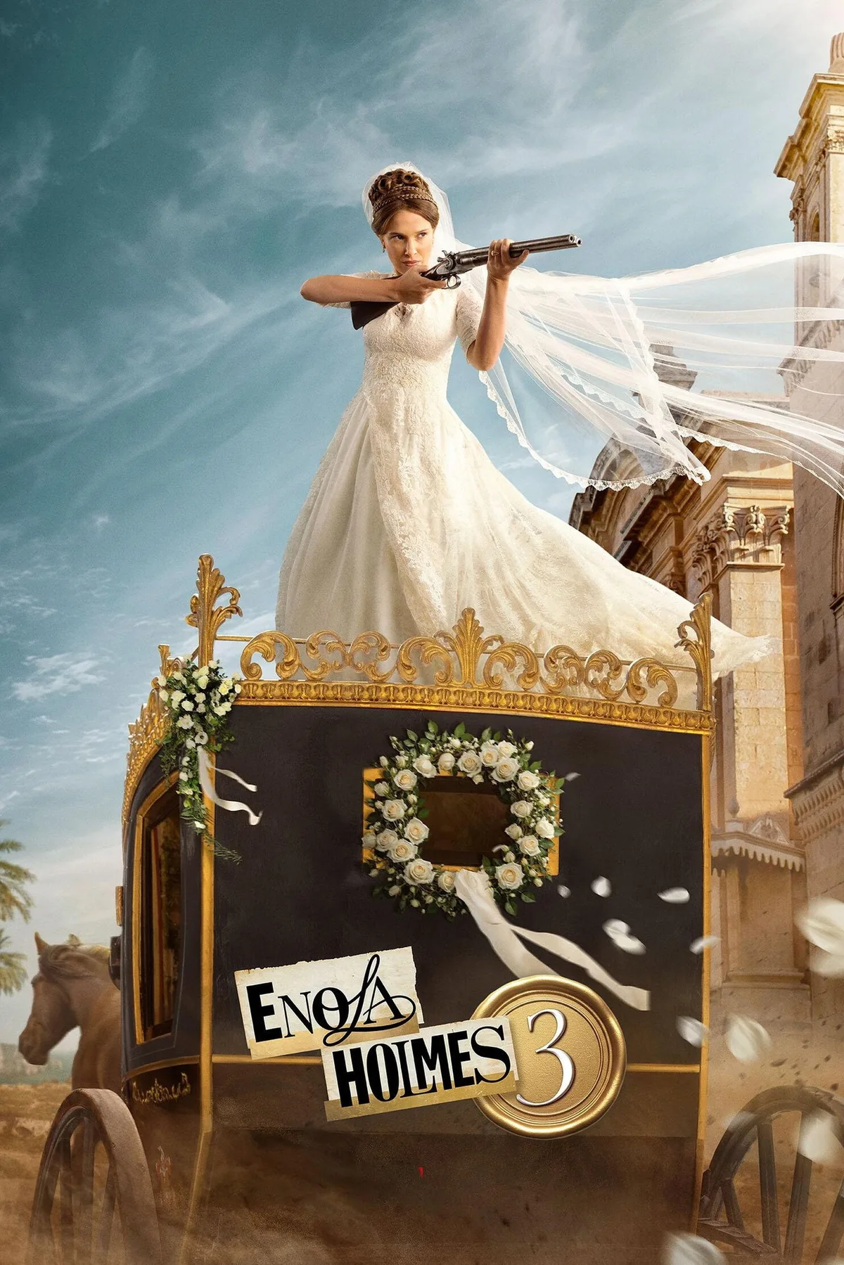 Enola Holmes 3 film Netflix resmi poster - Millie Bobby Brown dedektif Enola rolunde