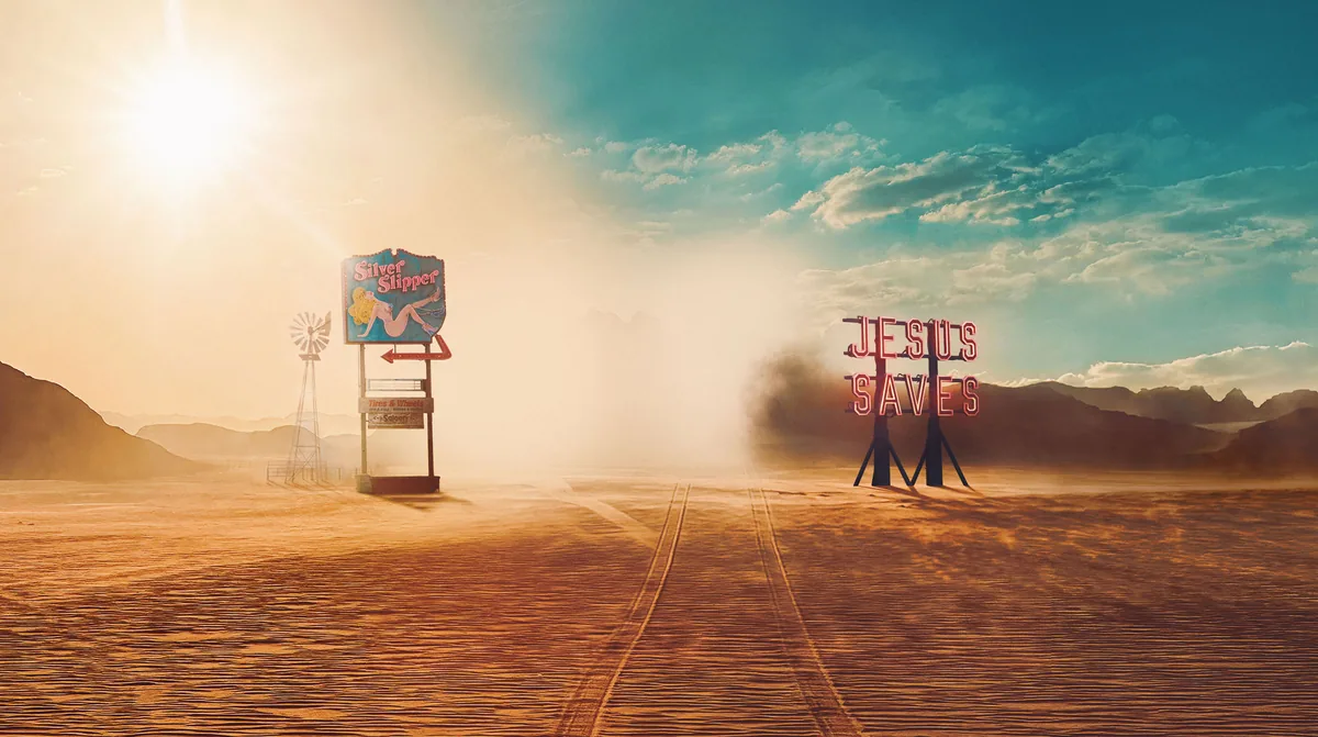 Euphoria 3. sezon resmi key art posteri — col, Silver Slipper ve Jesus Saves neon temali Western etkili tanitim gorseli