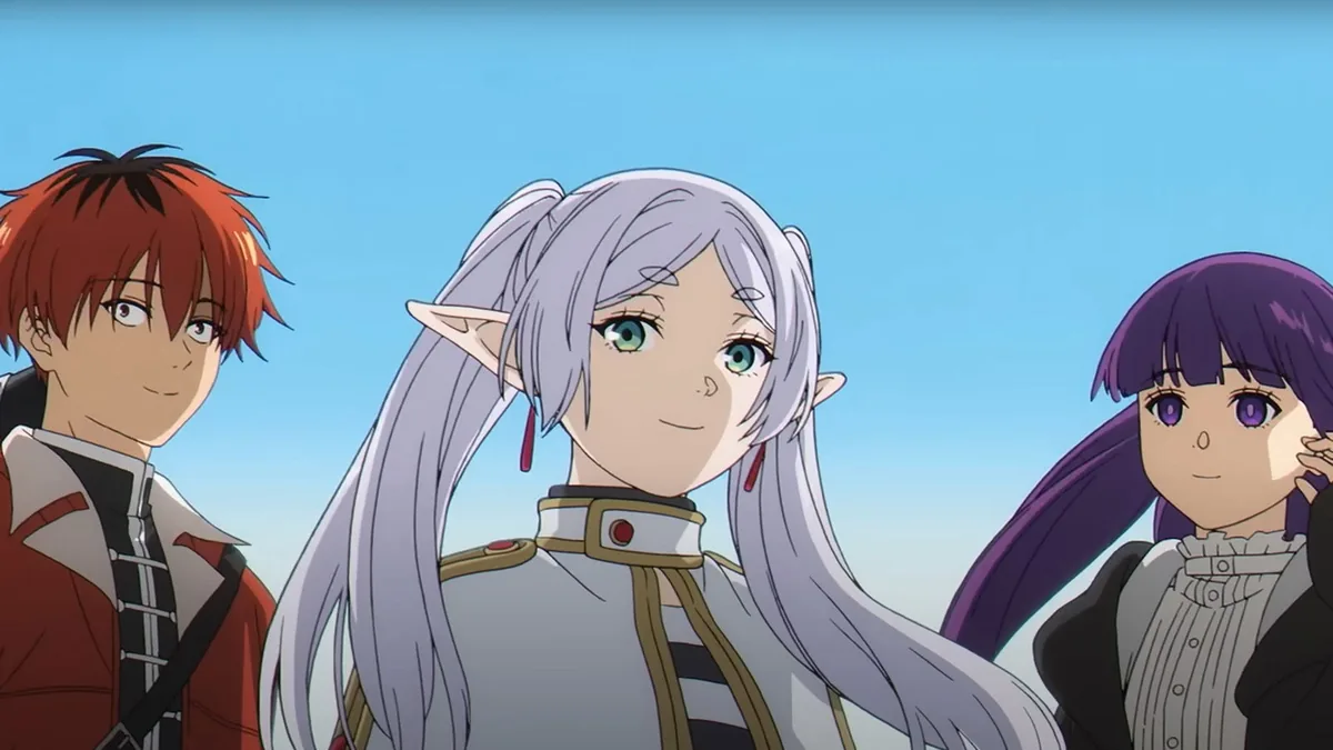 Frieren Beyond Journeys End 2. sezon resmi key art gorseli Frieren ve ekibi