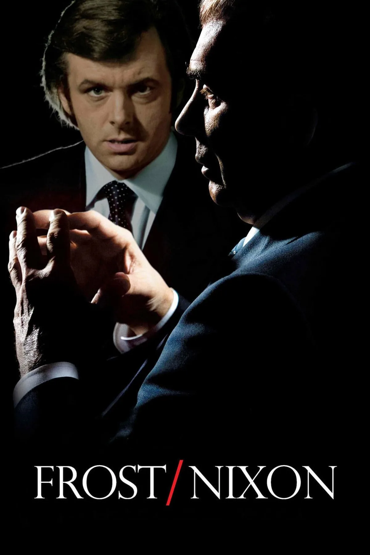 Frost Nixon 2008 film afisi - Ron Howard yonetiminde Frank Langella ve Michael Sheen ile Nixon-Frost roportajini anlatan tarihi drama