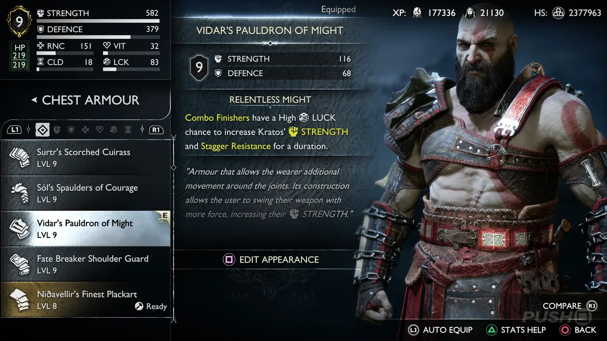 God of War Ragnarök Kratos Leviathan Baltası ile yakın dövüş aksiyon sahnesi - güç odaklı build