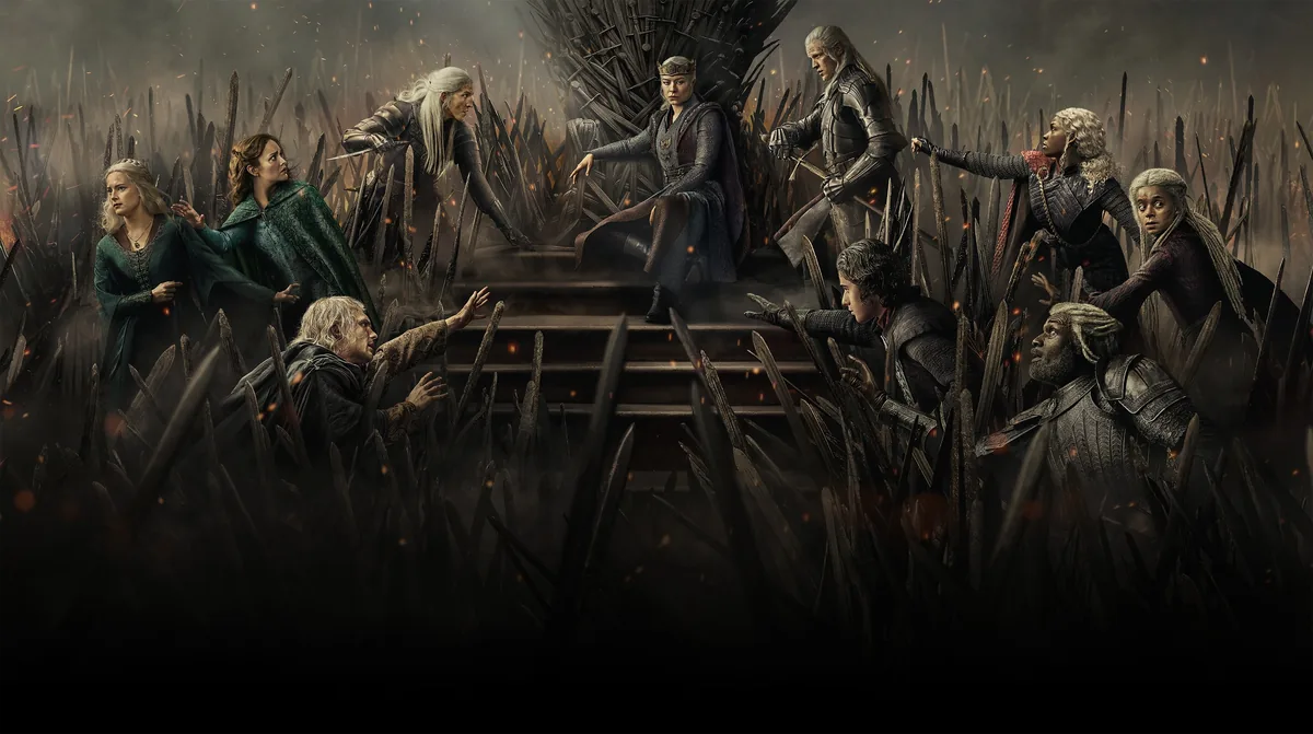 House of the Dragon 3. sezon resmi anahtar görseli — Targaryen hanedanı ejderhalar ve ateş atmosferi