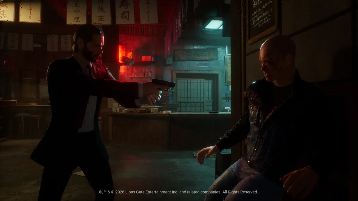 John Wick oyunu karakter sahnesi: Saber Interactive yapımındaki John Wick oyunundan Keanu Reeves sesiyle canlandırılan John Wick karakteri