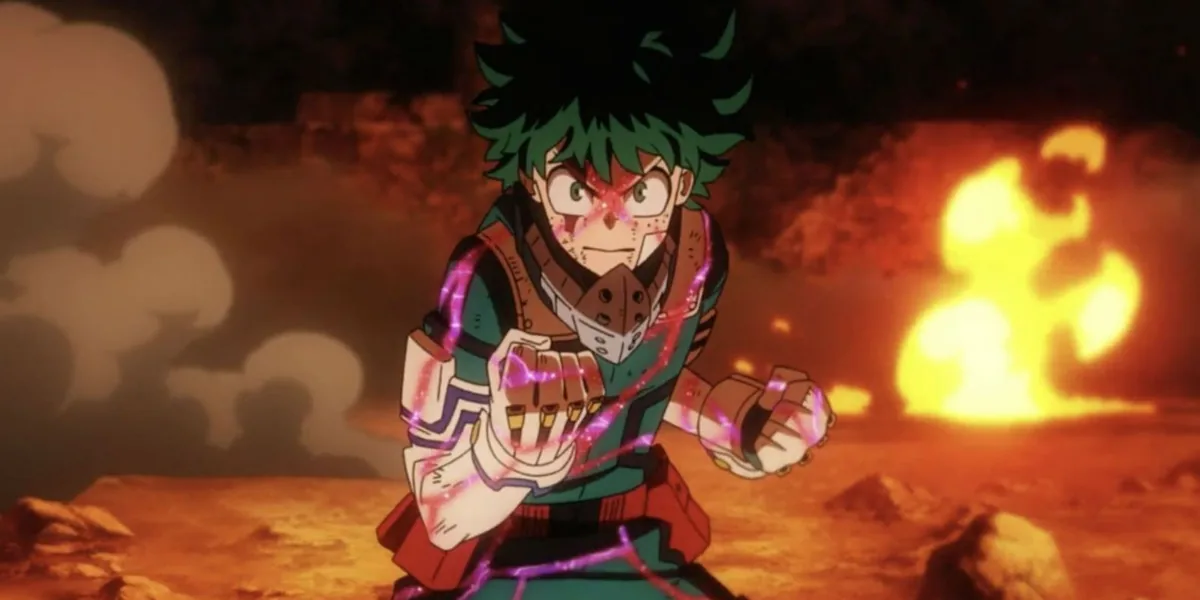 My Hero Academia Heroes Rising filminden Izuku Midoriya — Nabu Adası görevinden resmi film görseli