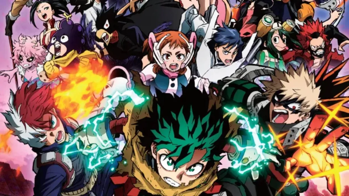 My Hero Academia Youre Next 2024 resmi film görseli — Dark Might ve uçan kale teması