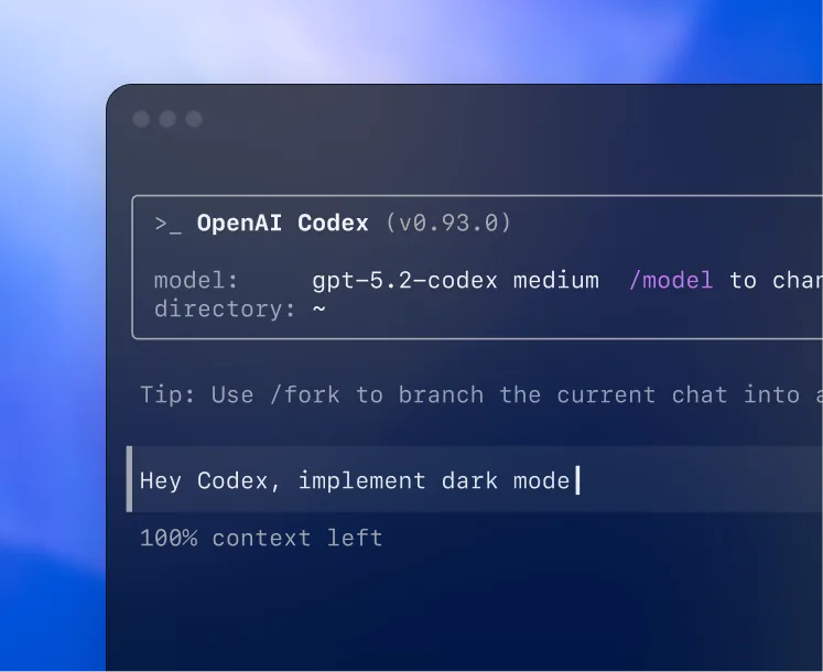 OpenAI Codex CLI terminalinde ilk komutun verilmesi — yapay zeka kodlama ajanina dogal dilde talep