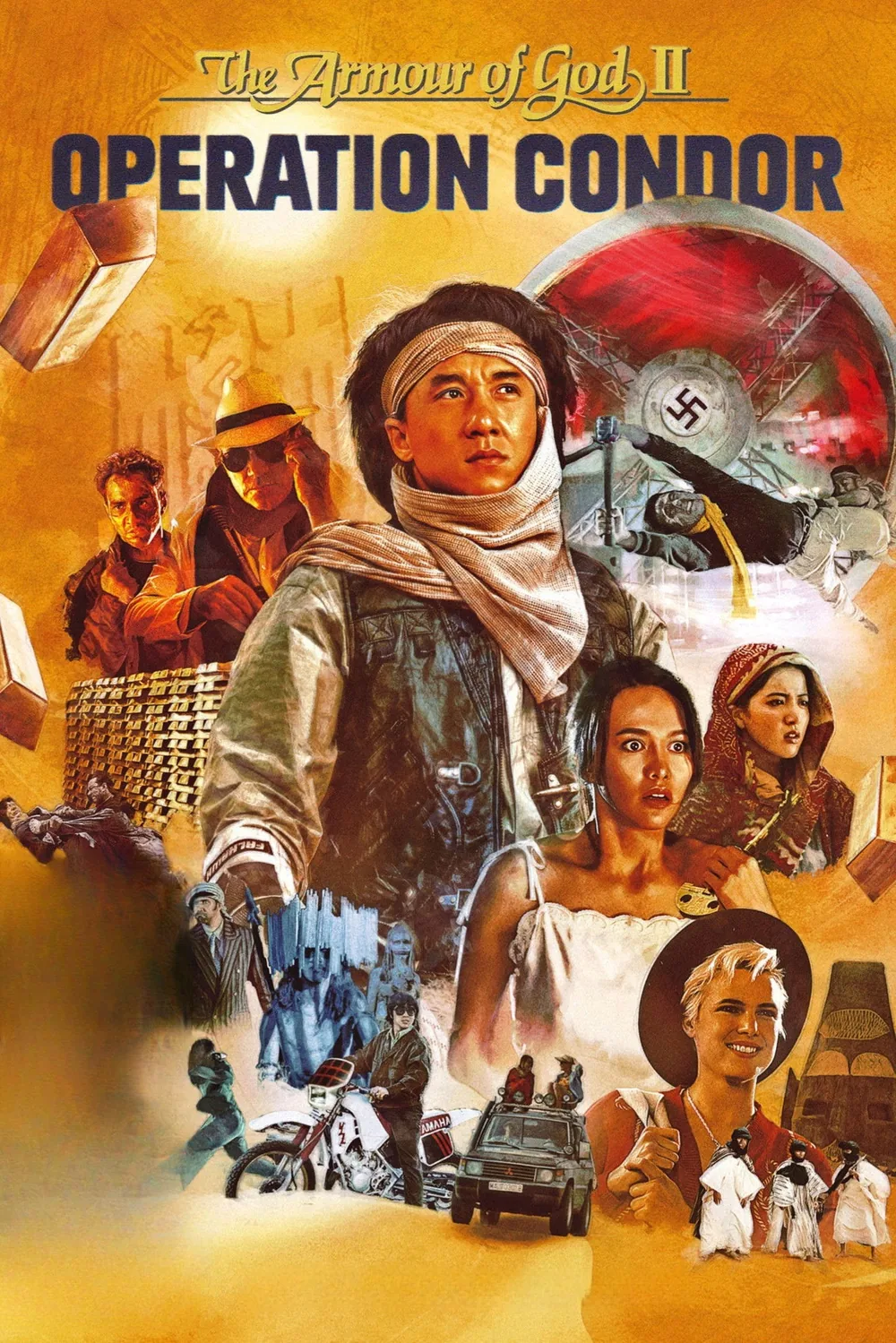Operation Condor filminin resmi afişi, çöl temalı macera sahnesi