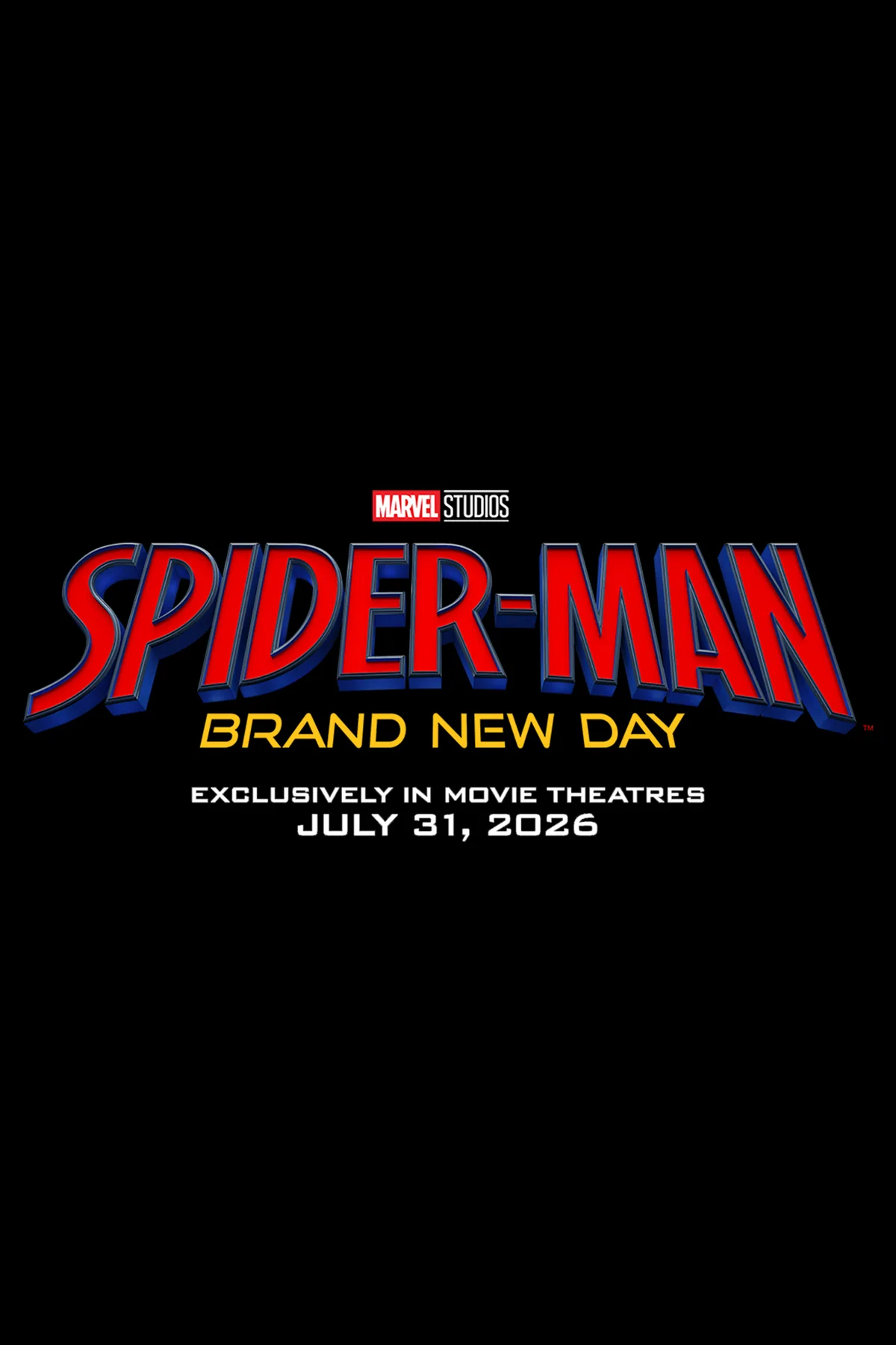 Örümcek-Adam: Yepyeni Bir Gün resmi film afişi — Tom Holland başrolde, 31 Temmuz 2026 vizyon