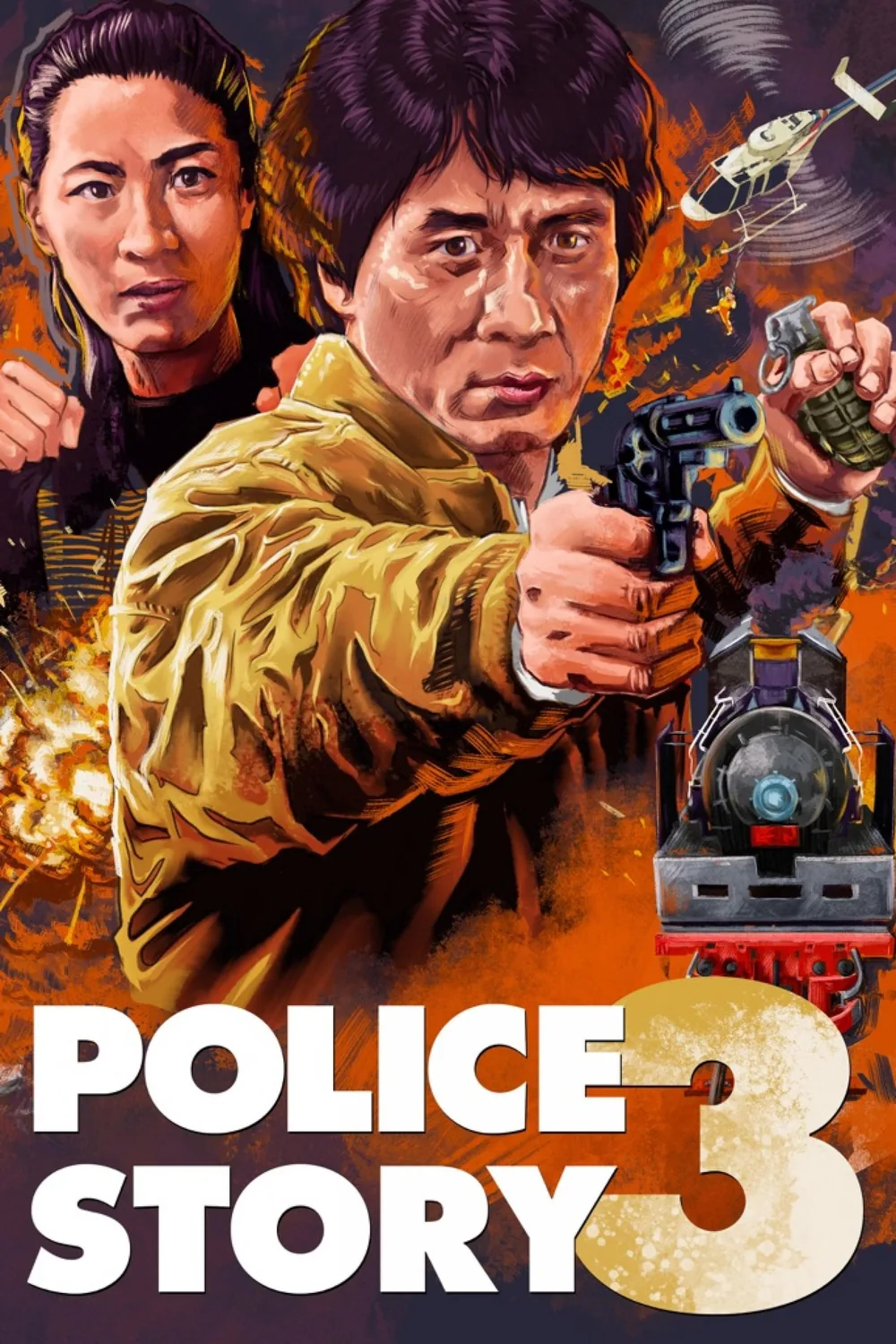 Police Story 3 Supercop filminin resmi afişi, Jackie Chan ve Michelle Yeoh birlikte