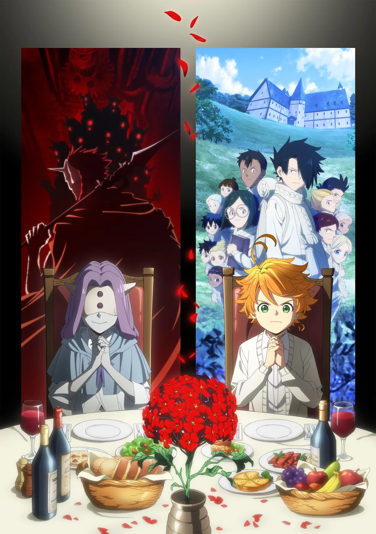 The Promised Neverland Yakusoku no Neverland 2. sezon resmi key visual Emma Norman Ray CloverWorks