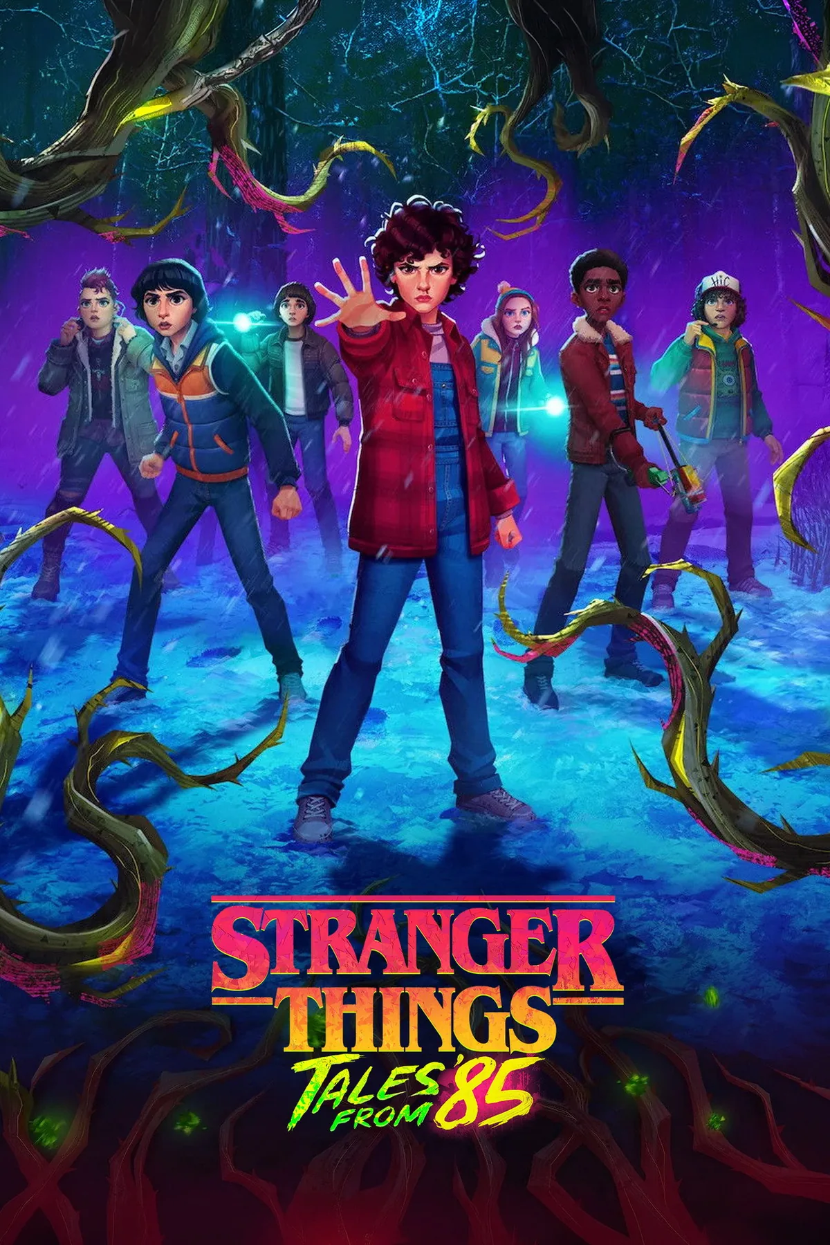 Stranger Things Tales from 85 animasyon dizisi Netflix resmi poster - 1985 yili
