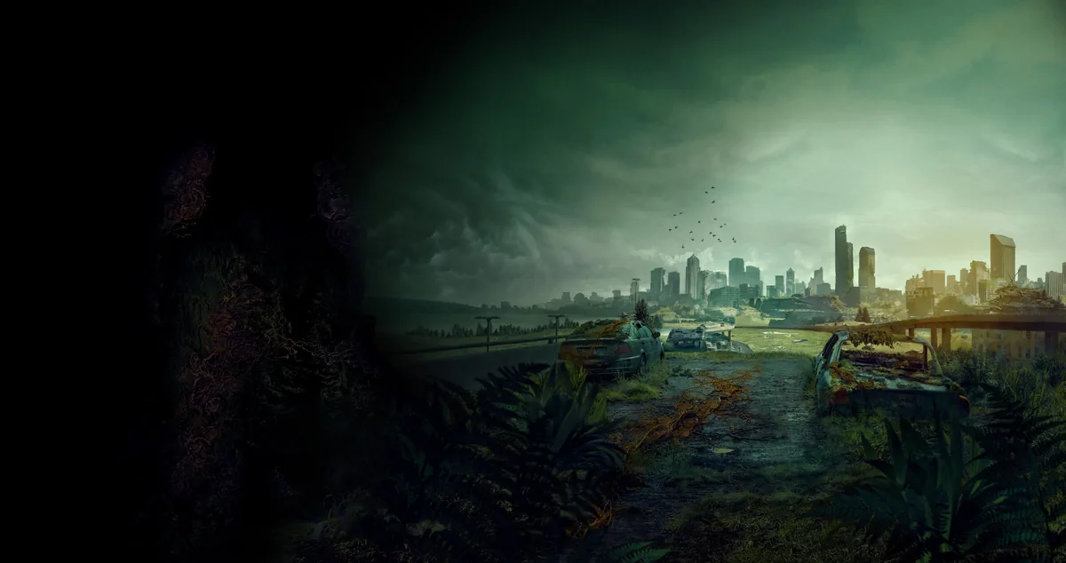 The Last of Us dizisinin HBO resmi tanıtım görseli — Joel ve Ellie karakterleriyle post-apokaliptik atmosfer