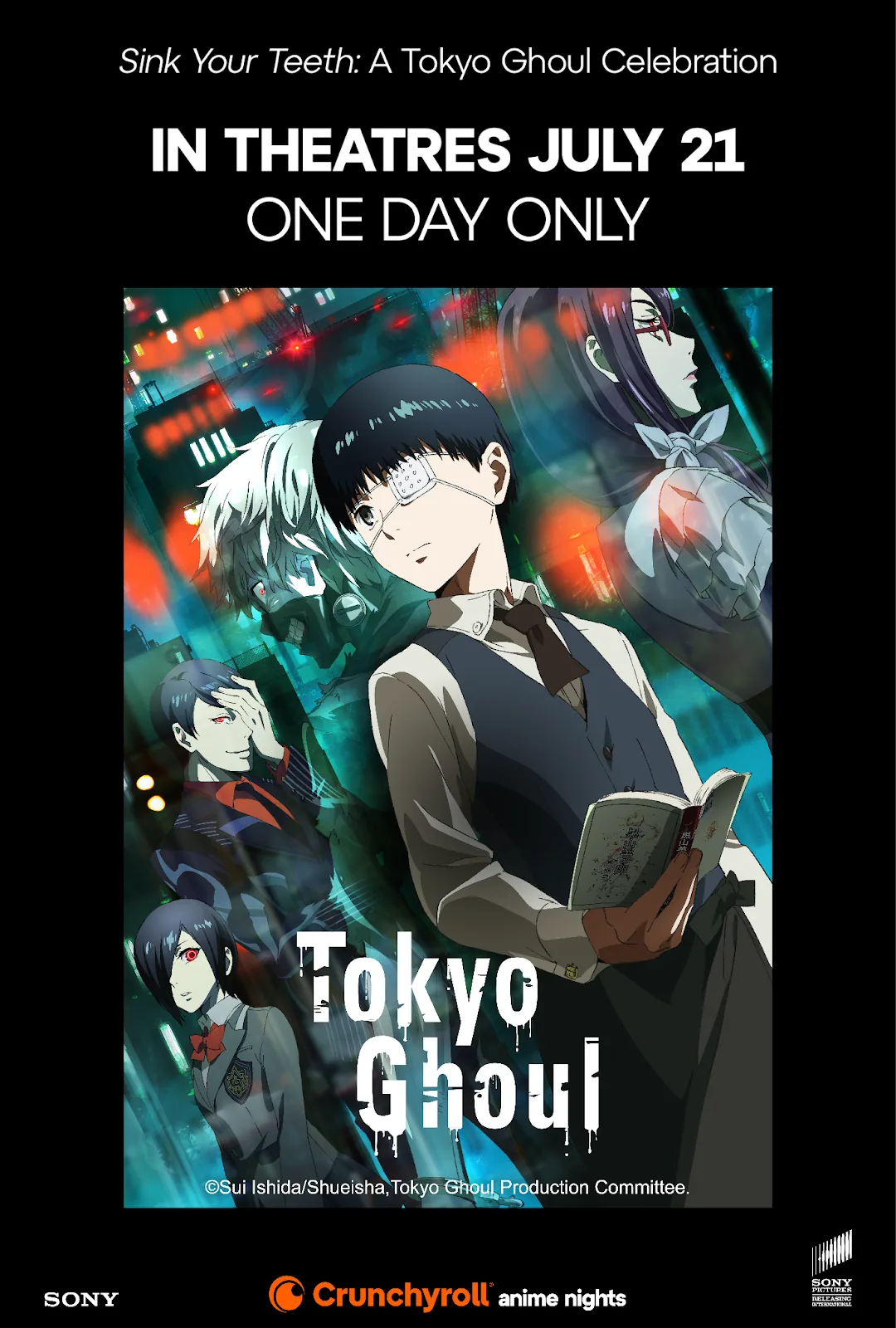 Tokyo Ghoul derleme filmi resmi key visual Ken Kaneki Studio Pierrot Sink Your Teeth
