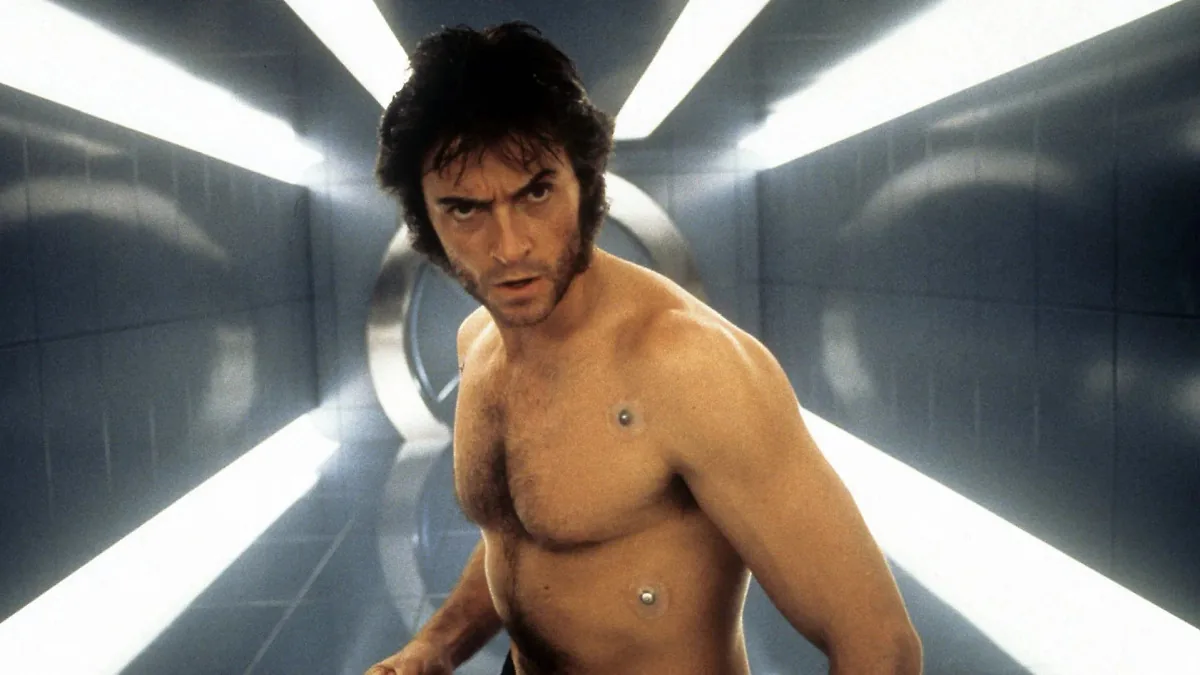 X-Men 2000 filmi Hugh Jackman Wolverine rol kadrolu resmi promo gorseli