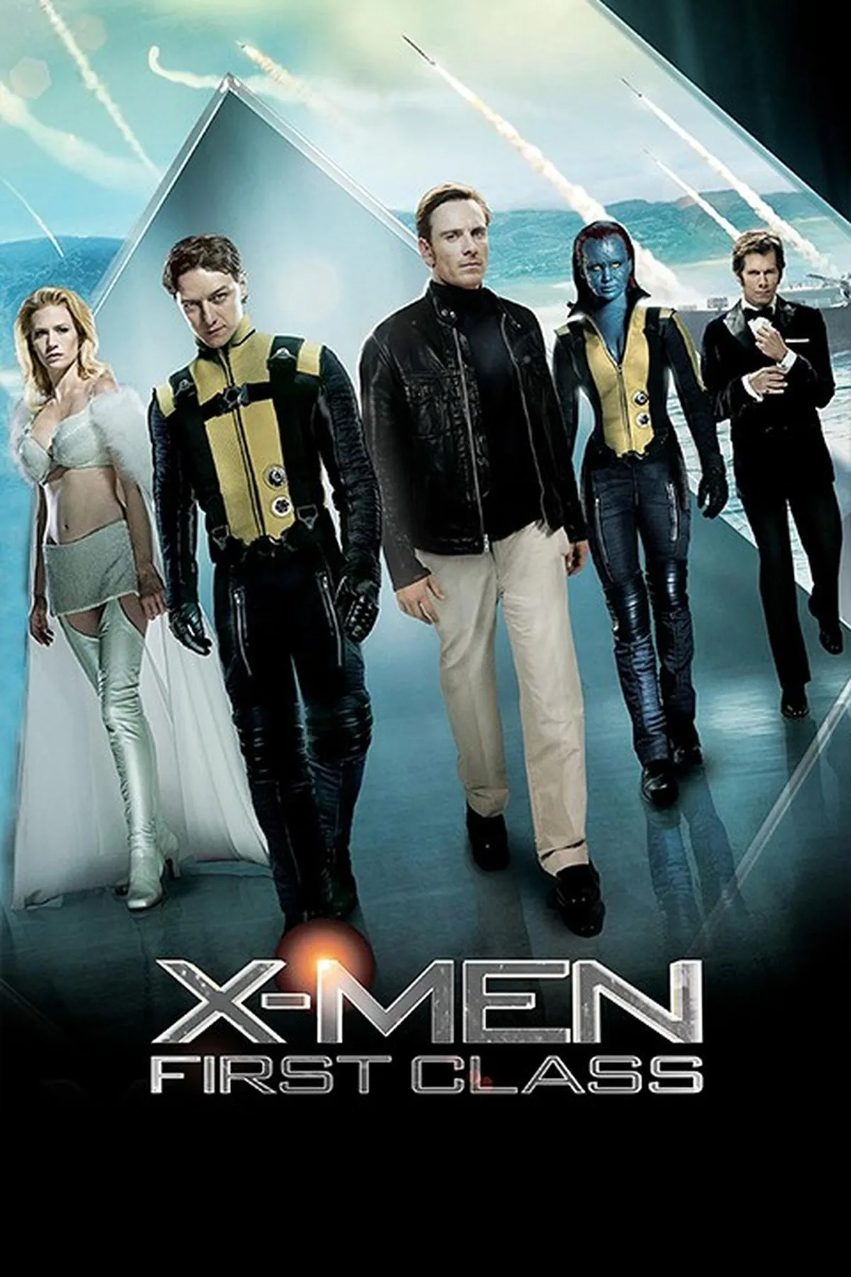 X-Men First Class 2011 filmi genc Charles Xavier ve Erik Lensherr resmi sinema afisi