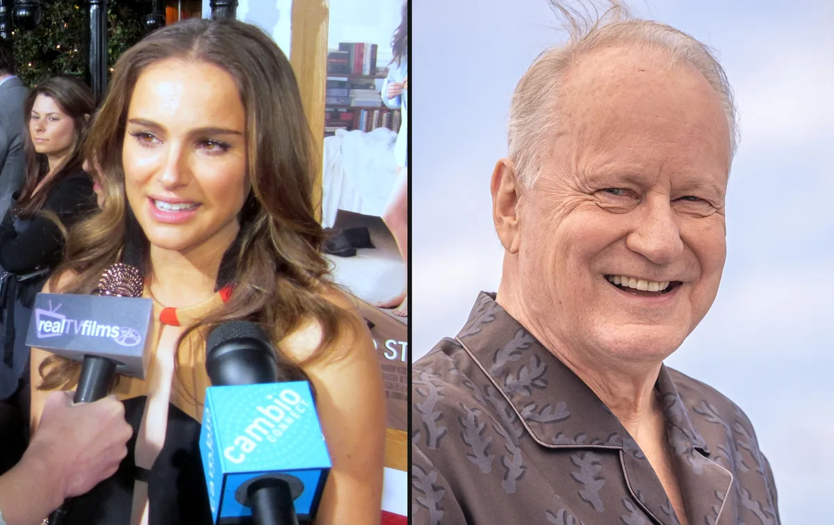 Jane Foster'ı canlandıran Natalie Portman ve Erik Selvig'i canlandıran Stellan Skarsgård yan yana