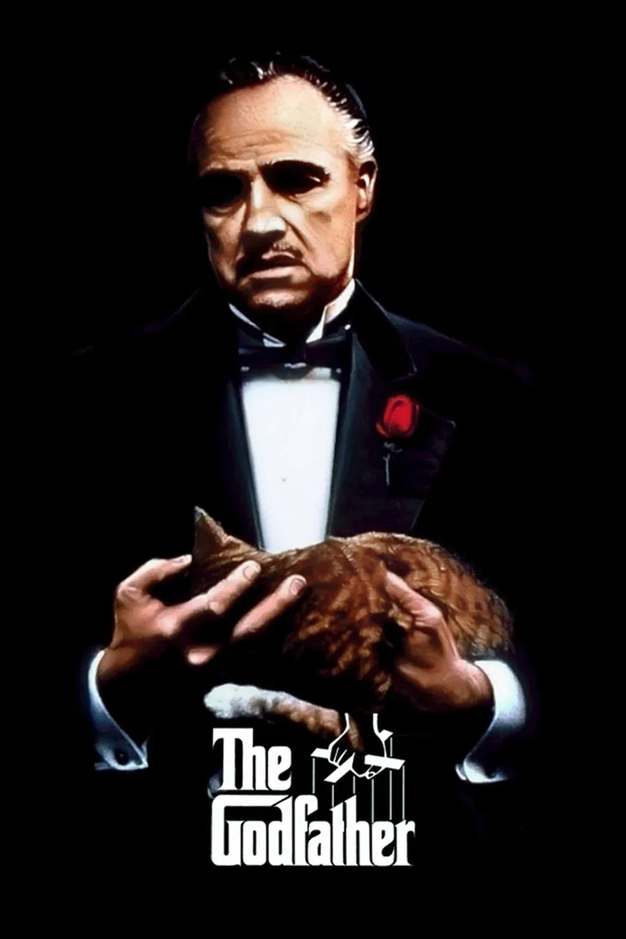 Baba (The Godfather, 1972) filminin resmi afişi — Don Vito Corleone ve kukla ipi logosu