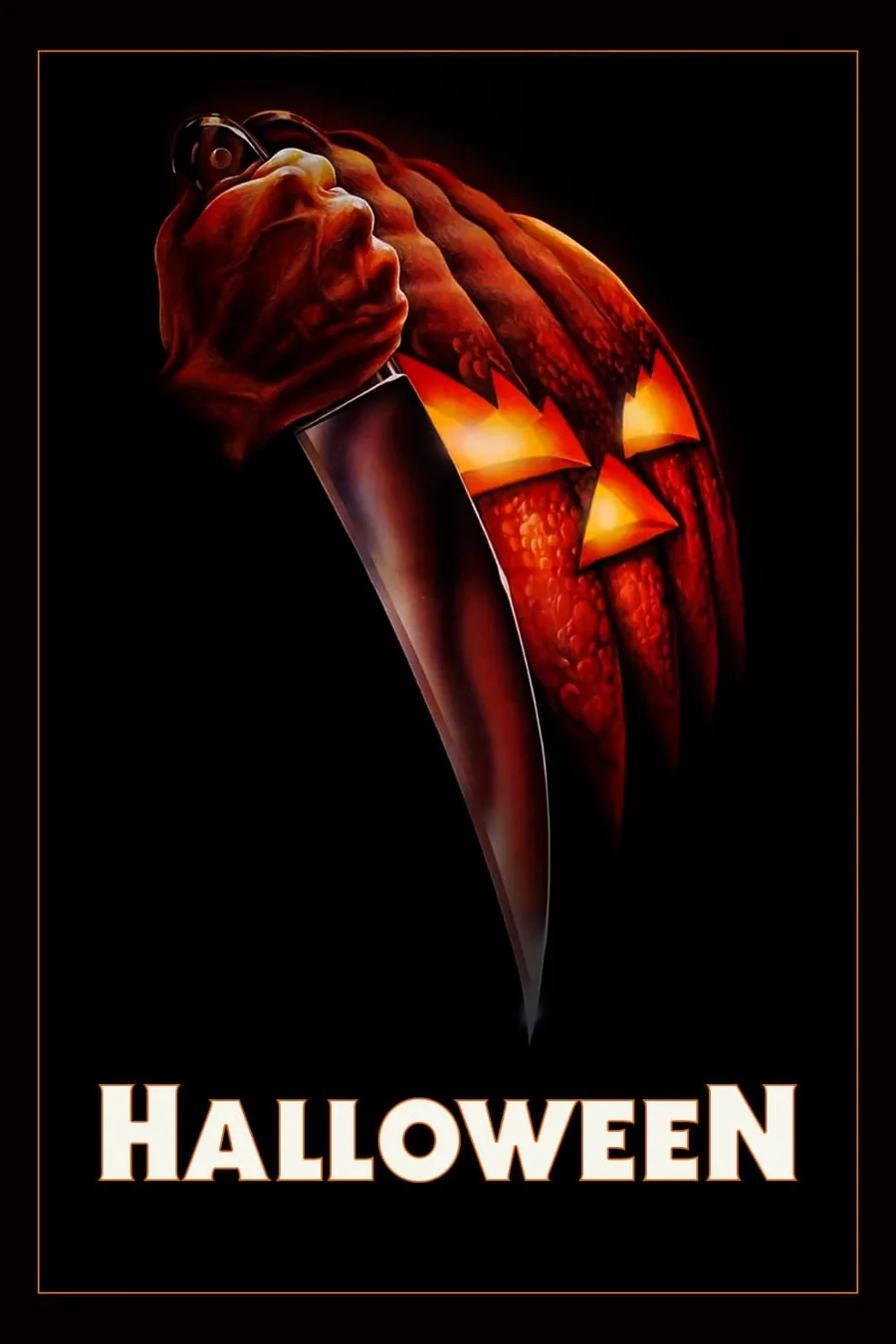 Cadılar Bayramı (Halloween, 1978) filminin resmi afişi — bıçak ve balkabağı