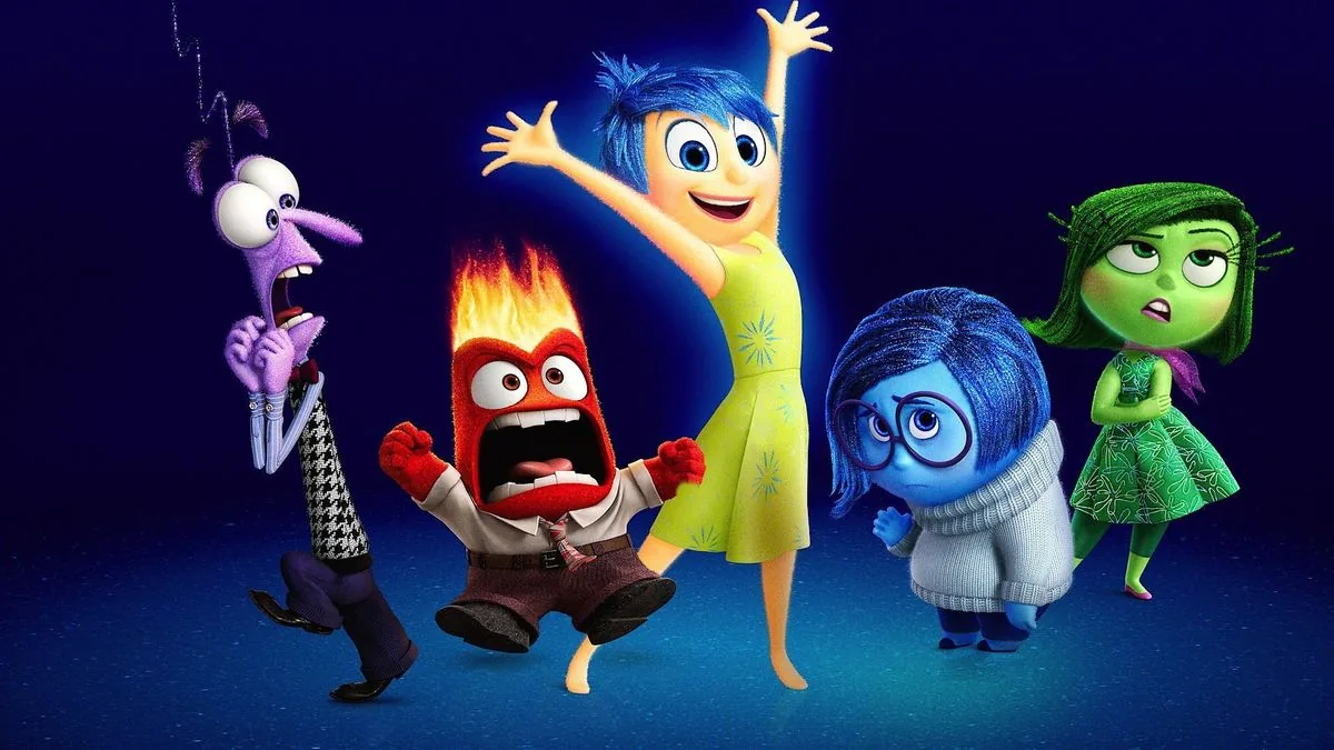 Ters Yüz filminde Neşe, Öfke, Tiksinti, Korku ve Üzüntü duygu karakterleri bir arada