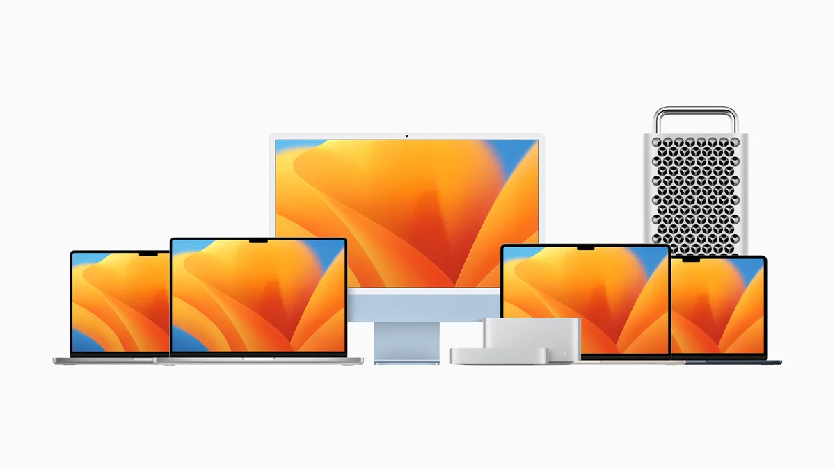 Apple Silicon işlemcili MacBook, iMac, Mac mini ve Mac Pro ürün ailesinin resmi Apple tanıtım görseli