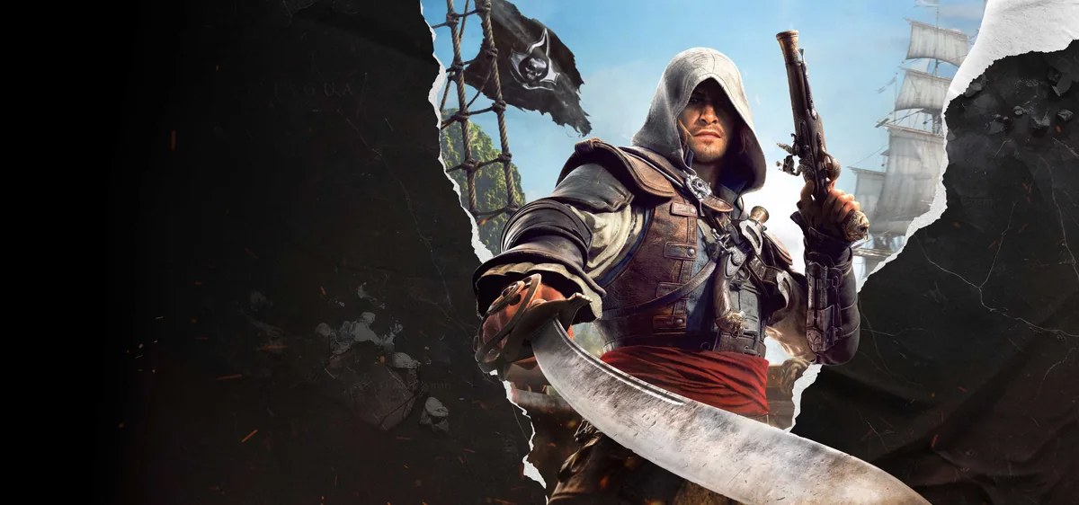 Assassin's Creed Black Flag Resynced'te Edward Kenway'i gösteren resmi key art görseli
