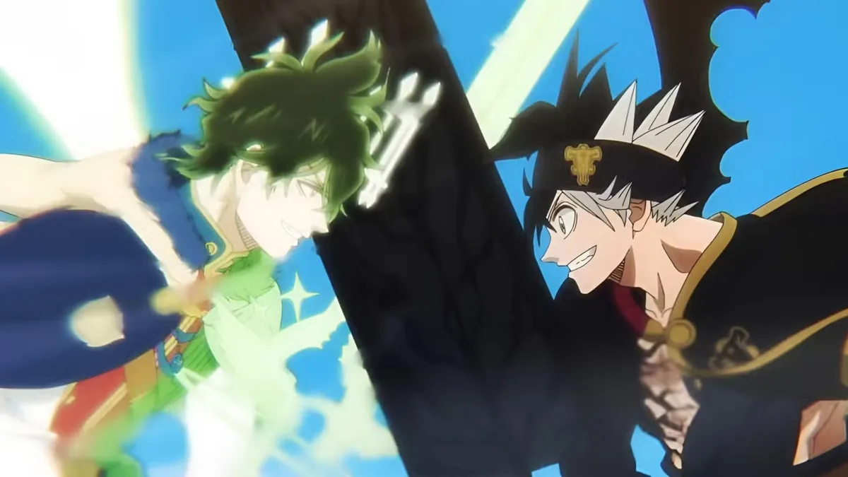 Black Clover final bölümünde büyücü kral unvanı için karşı karşıya gelen Asta ile Yuno'nun son düellosu