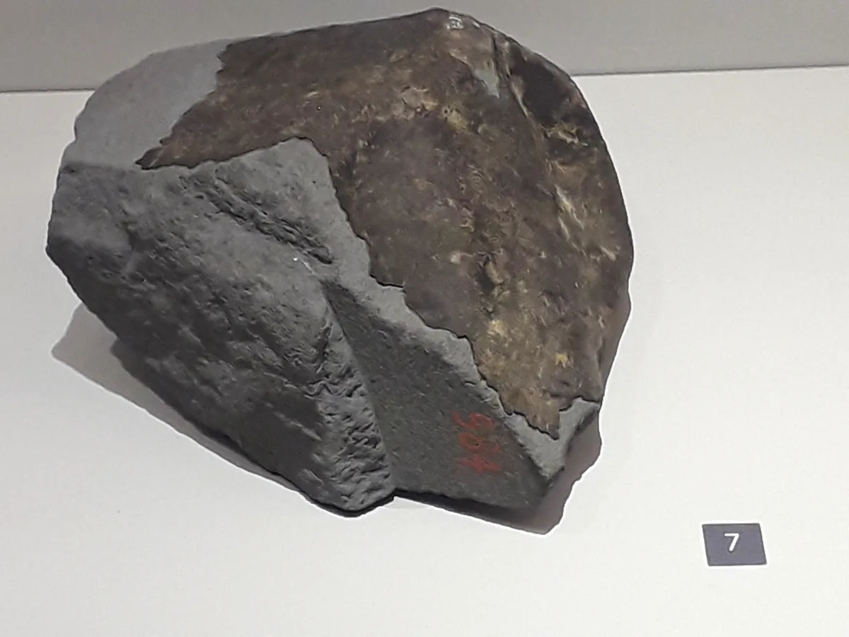 CO kondrit sınıfına ait gerçek Ornans meteoriti örneğinin yakın çekim fotoğrafı