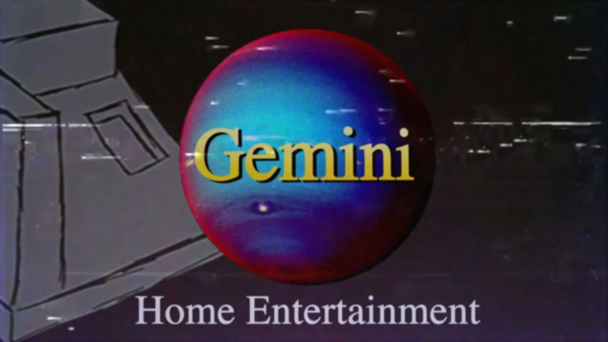 Gemini Home Entertainment serisinin sahte VHS kaseti logosu ve gezegen imgesi
