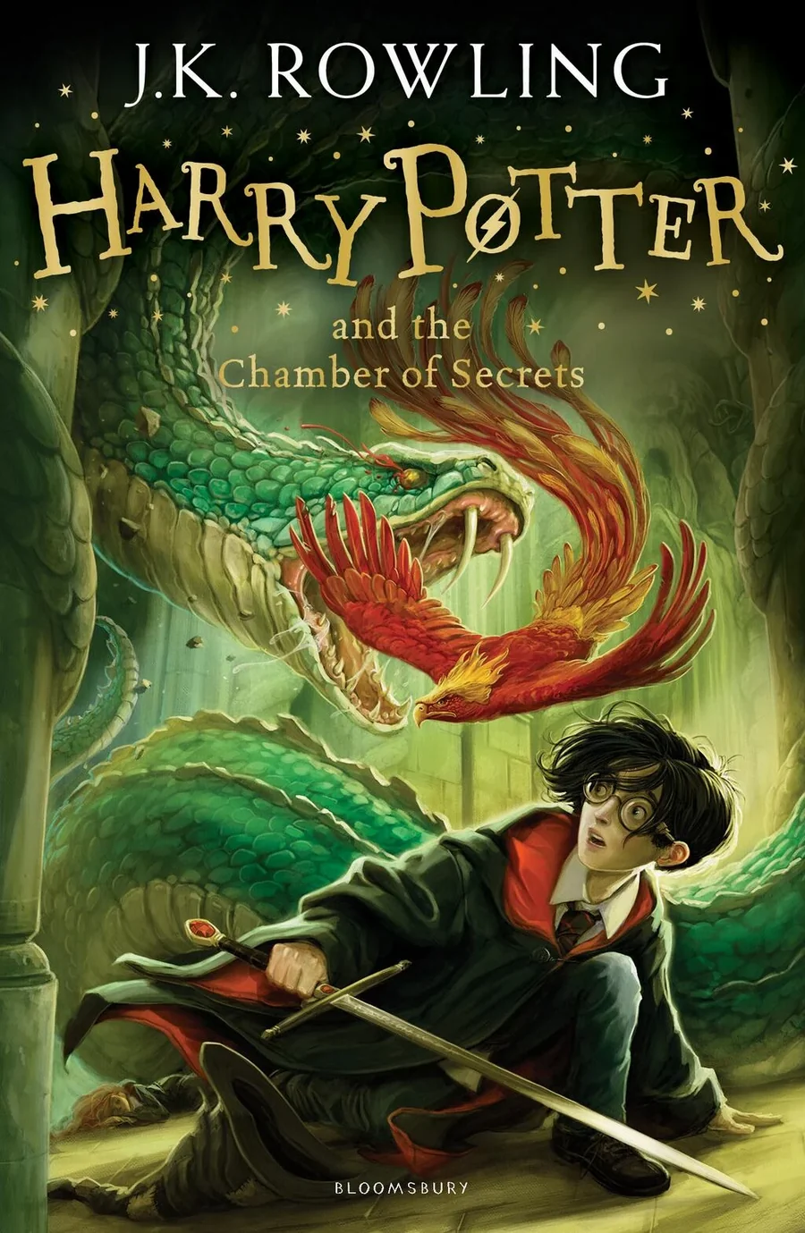 Harry Potter ve Sırlar Odası kitabının resmi Bloomsbury kapak görseli