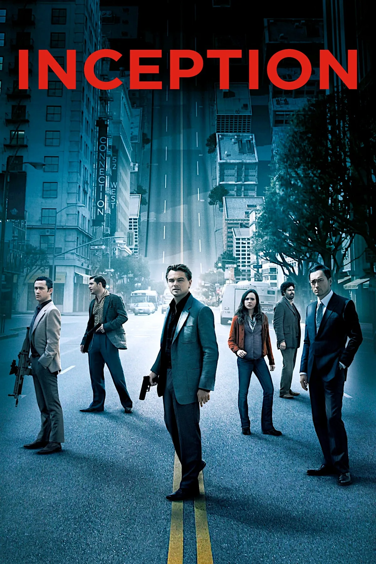 Inception (Başlangıç) filminin resmi afişi; katlanan şehir manzarası