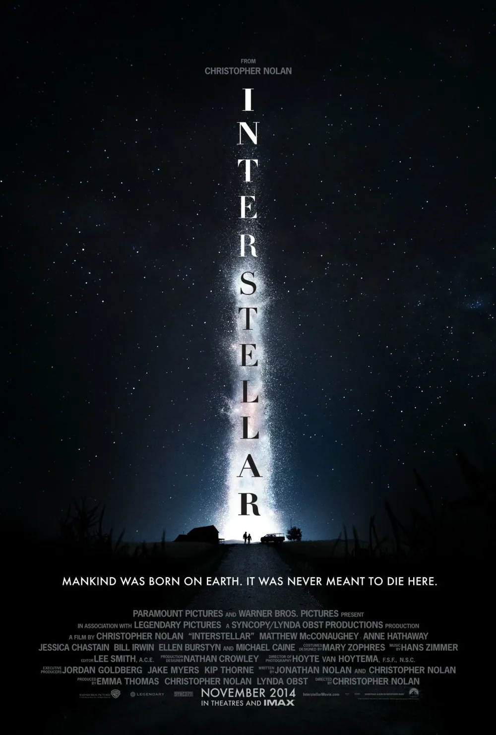 Interstellar filminin resmi afişi, kadroda Matt Damon da bulunuyor