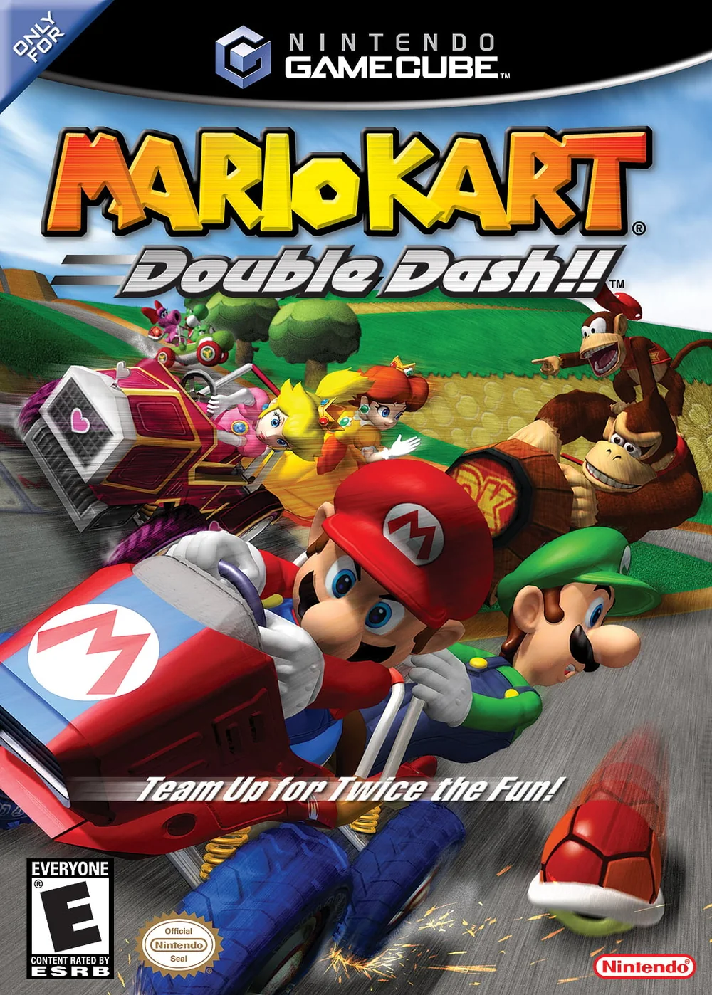 Mario Kart: Double Dash!! oyununun resmi GameCube kapak görseli