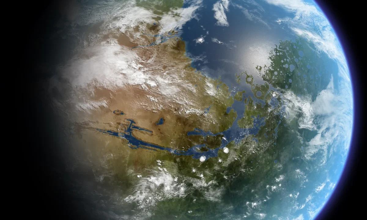 Mars'ı teraformlamak mümkün mü? Bir yanı çorak, diğer yanı yeşermiş ve okyanuslu teraformlanmış Mars vizyonu