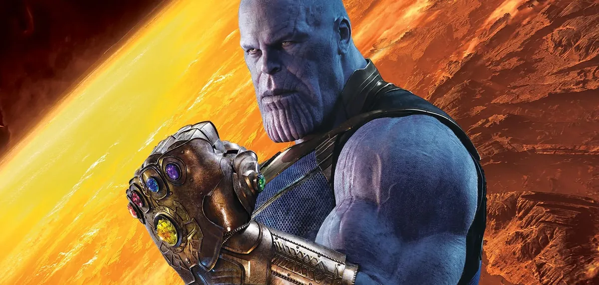 Thanos'un Sonsuzluk Eldiveni'ni taktığı resmi Marvel Studios key art görseli
