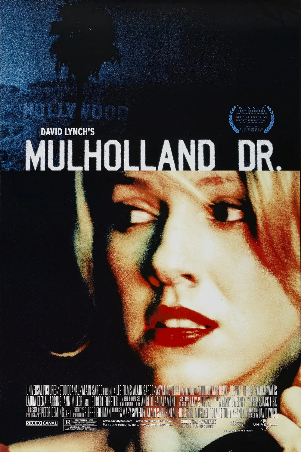 Mulholland Drive (2001) filminin resmi afişi; David Lynch'in gizemli Los Angeles hikayesinden bir kare