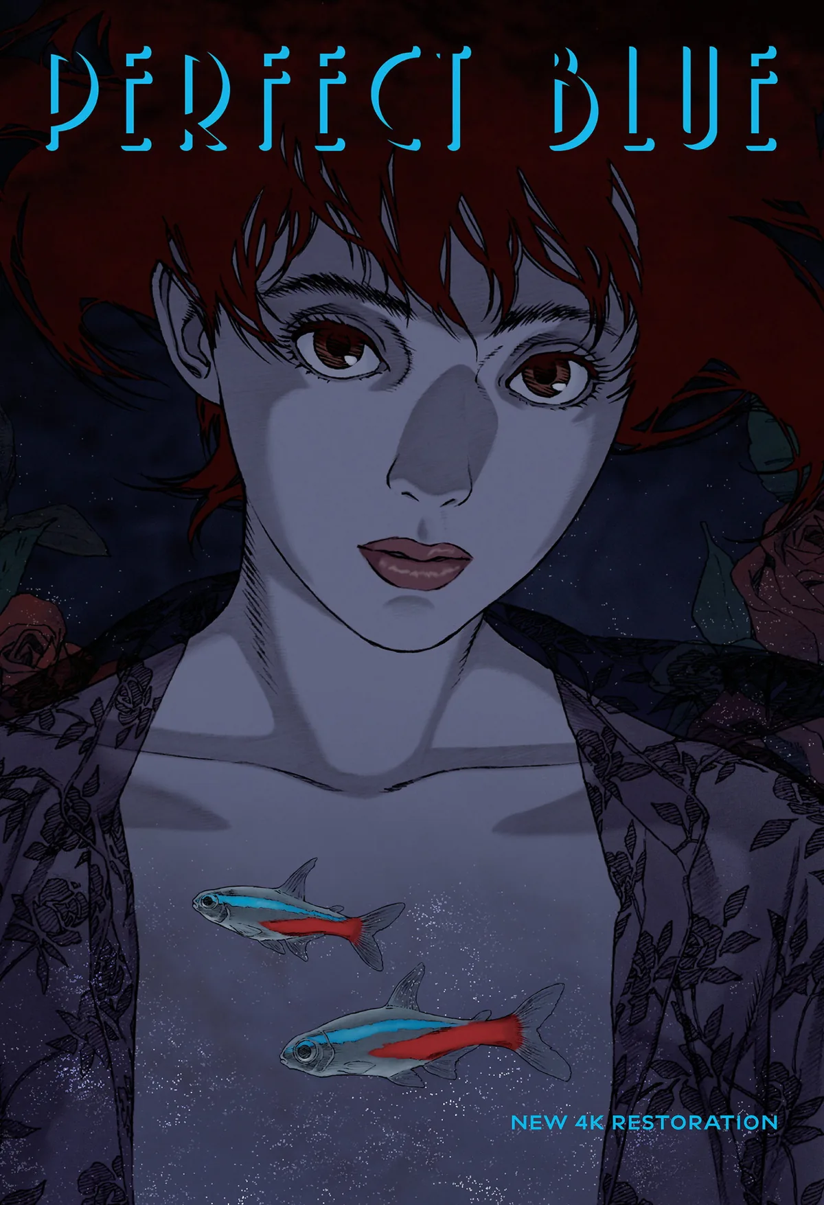 Perfect Blue (1997) filminin resmi afişi; Satoshi Kon'un yönettiği animasyonda ana karakter Mima'nın kimlik çözülmesini yansıtan görsel