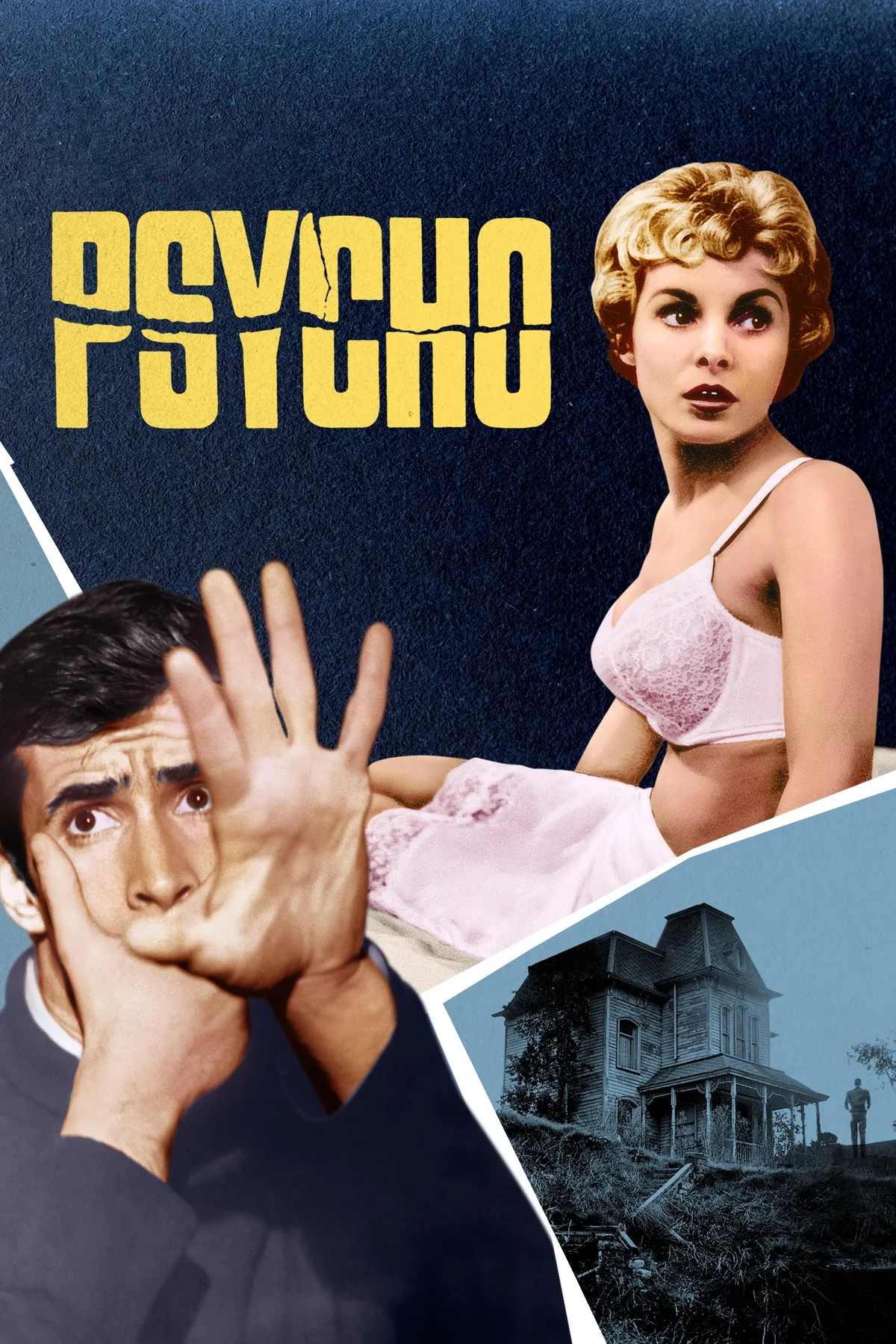 Alfred Hitchcock'un yönettiği Psycho (1960) filminin resmi afişi