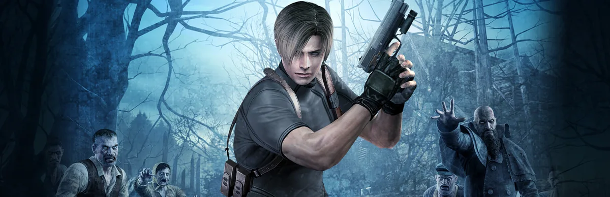 Resident Evil 4 oyununda Leon S. Kennedy'nin köy sahnesindeki resmi Capcom görseli