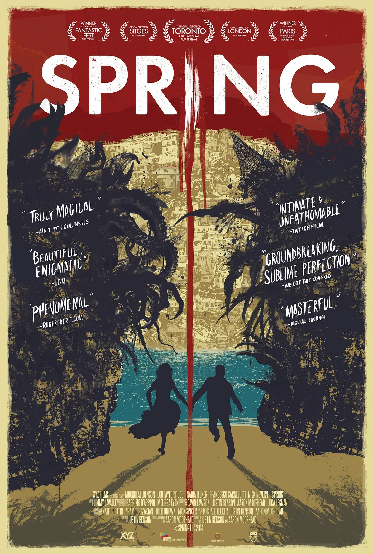 Justin Benson ve Aaron Moorhead'in Spring (2014) filminin resmi afişi