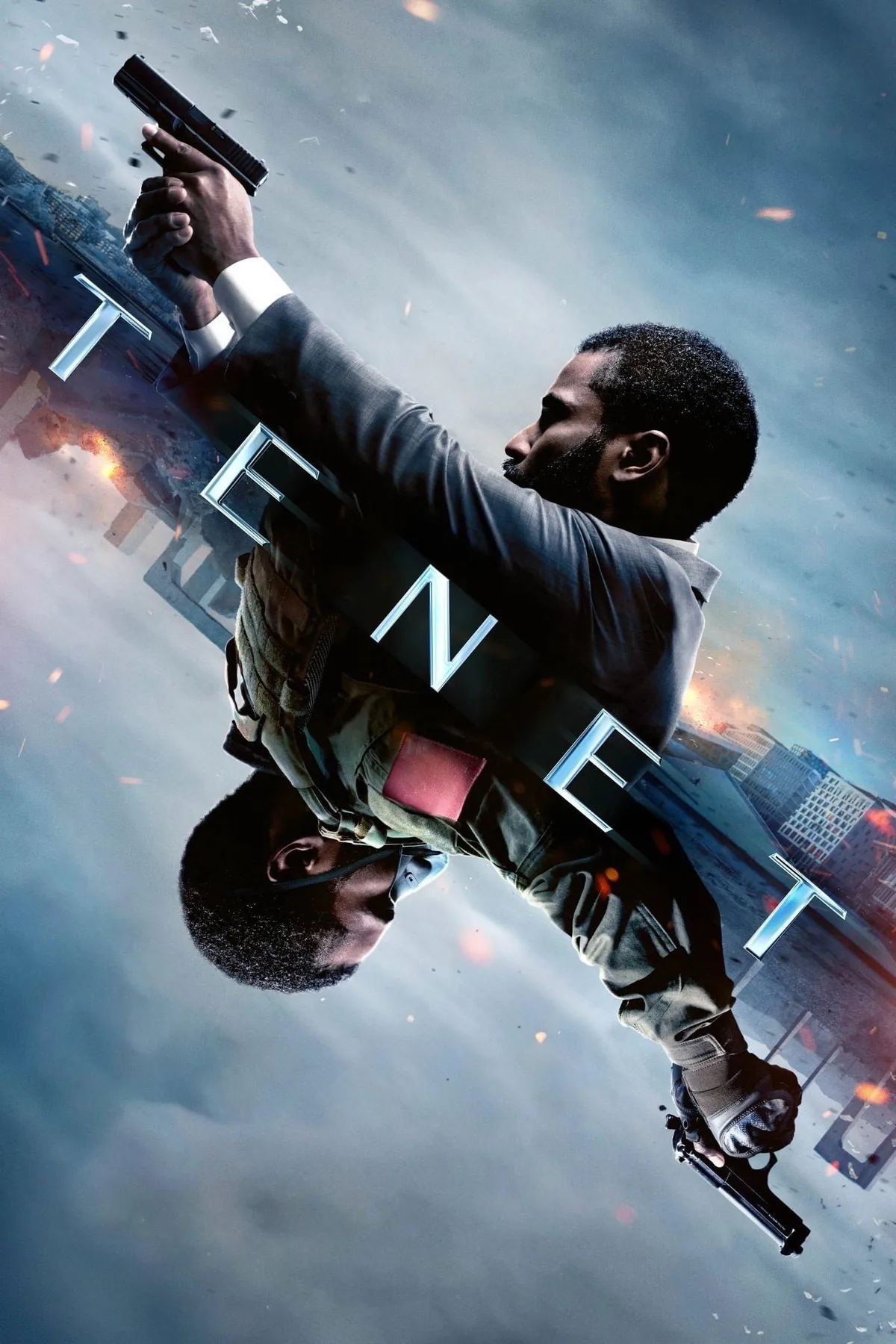 Tenet filminin resmi afişi; John David Washington'ın canlandırdığı Protagonist