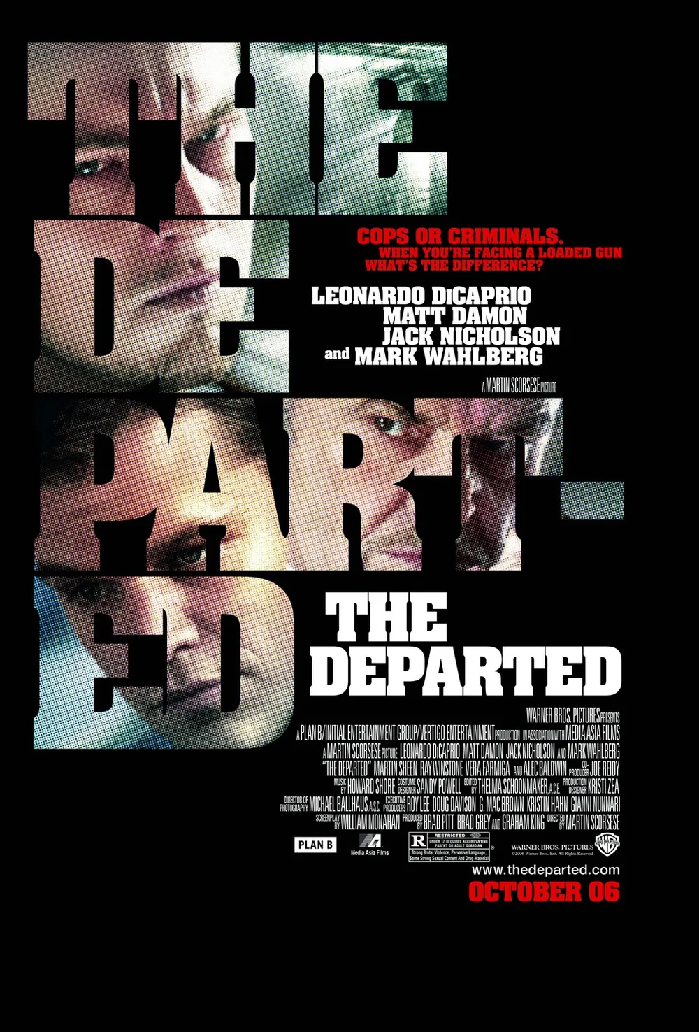 The Departed filminin resmi afişi, Matt Damon Colin Sullivan rolünde